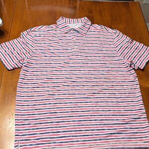 IBKUL Red and Blue Striped Polo Shirt